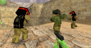 Models of terrorists cs 1.6 in the style of minecraft