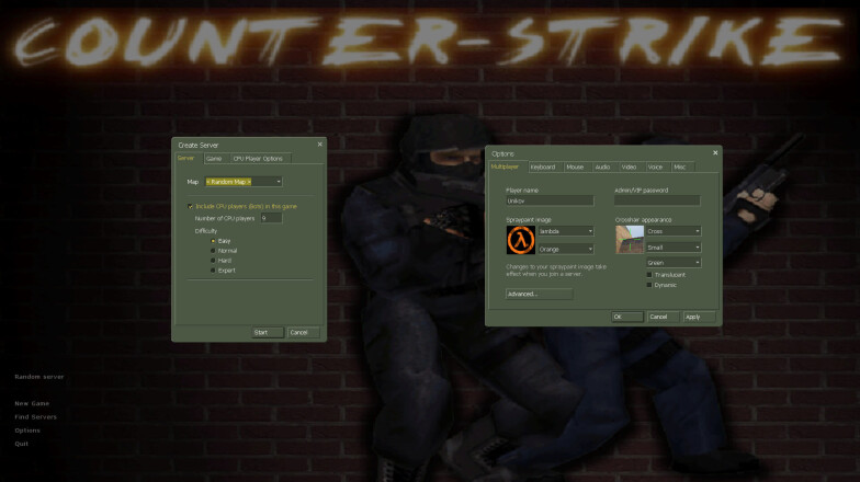 Multiple windows in the game CS 1.1