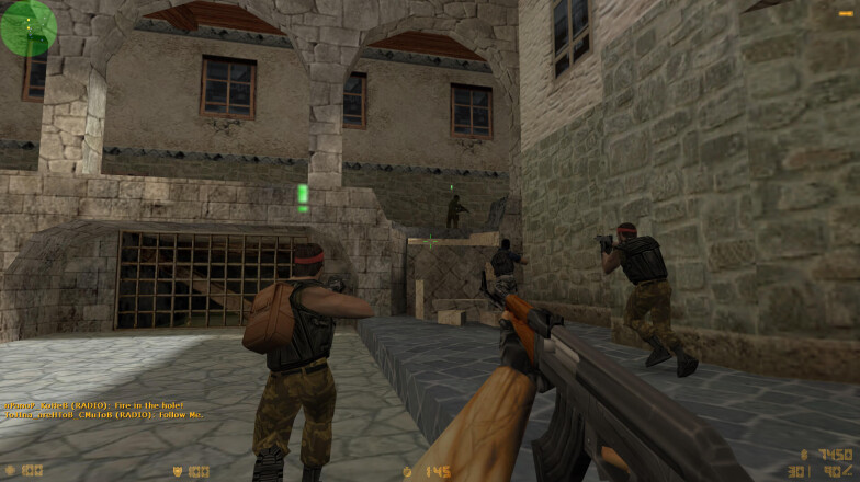 The game is running on the server