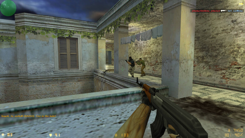 The game is running on the server