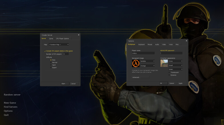 Window style in the game CS 1.7