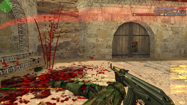 Blood effects on one of the servers in cs