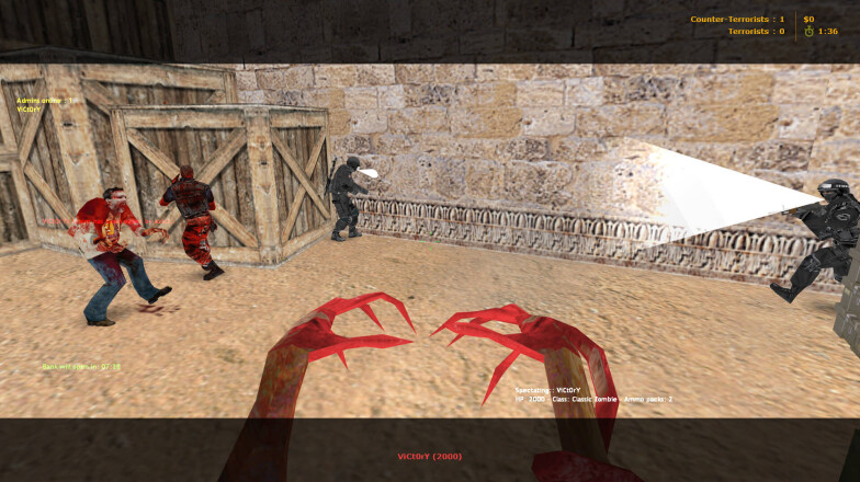 Zombie mod in CS 1.6 Army Guns