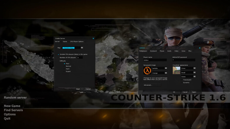 Settings and main page