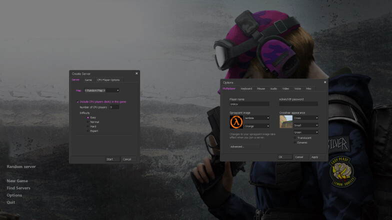 Settings in CS 1.6 Female