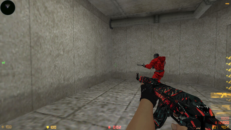 Red model T and AK-47